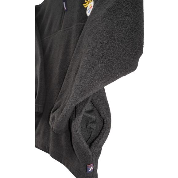 Vintage Pro Player Pittsburgh Steelers Fleece Pullover Black ¼ Zip Embroidered - Picture 4 of 8